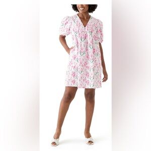 Crown Pink and White Floral Swim Coverup